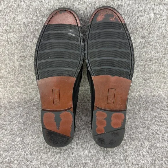 ✅Earth Shoe Mens 13 Alan II Black Leather Tassel Kilti Slip-On Moc Toe Loafers - Picture 2 of 12